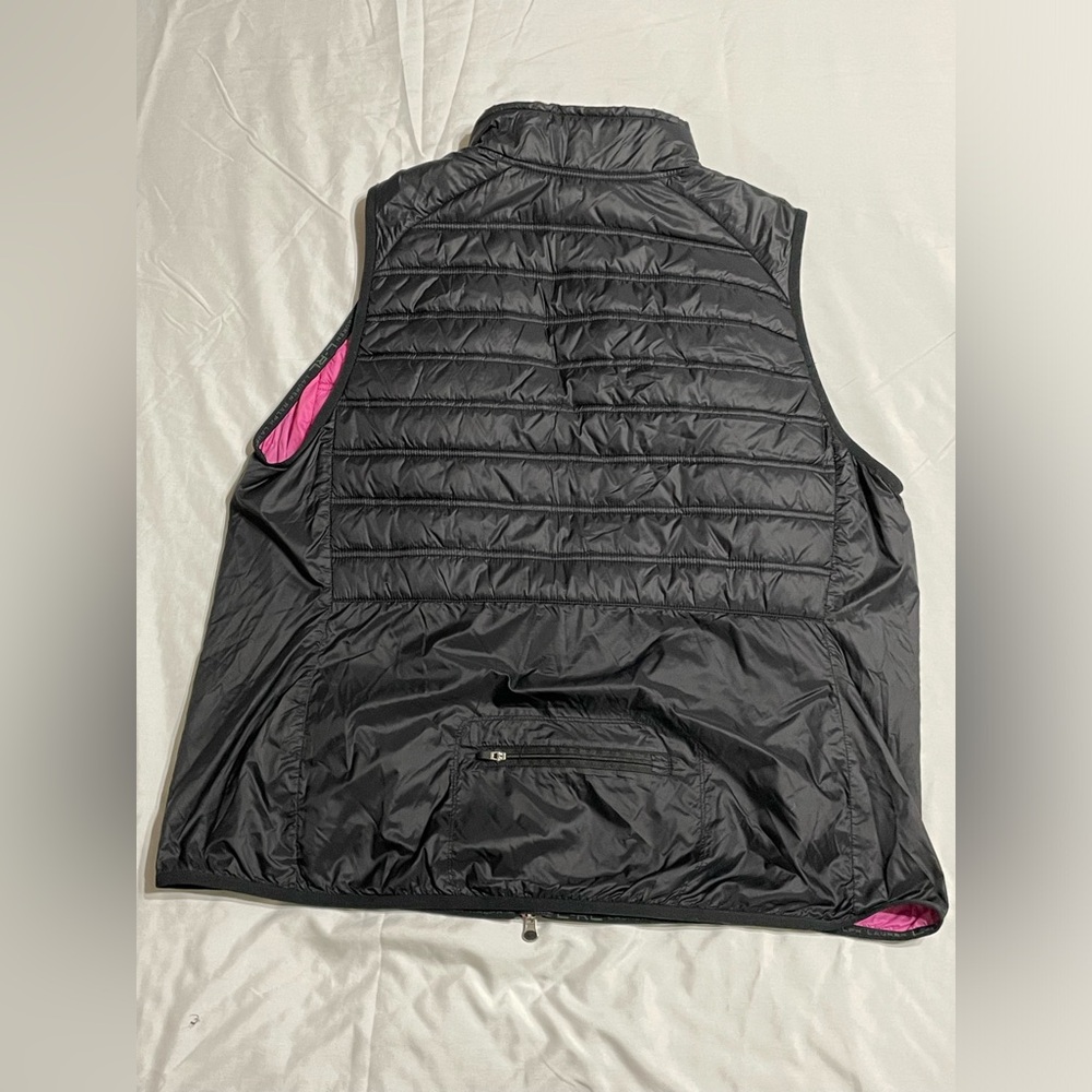 Lauren Ralph Lauren Black Quilted Vest with Pink Accents - Picture 5 of 10